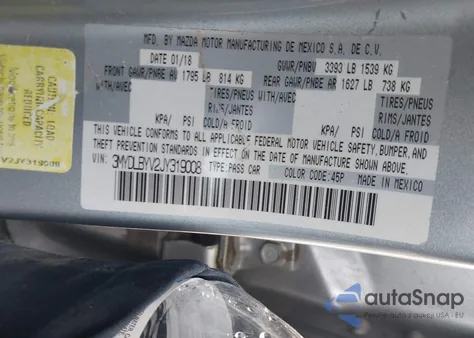 2018 Toyota Yaris Ia from USA, damaged, VIN 3MYDLBYV2JY319008